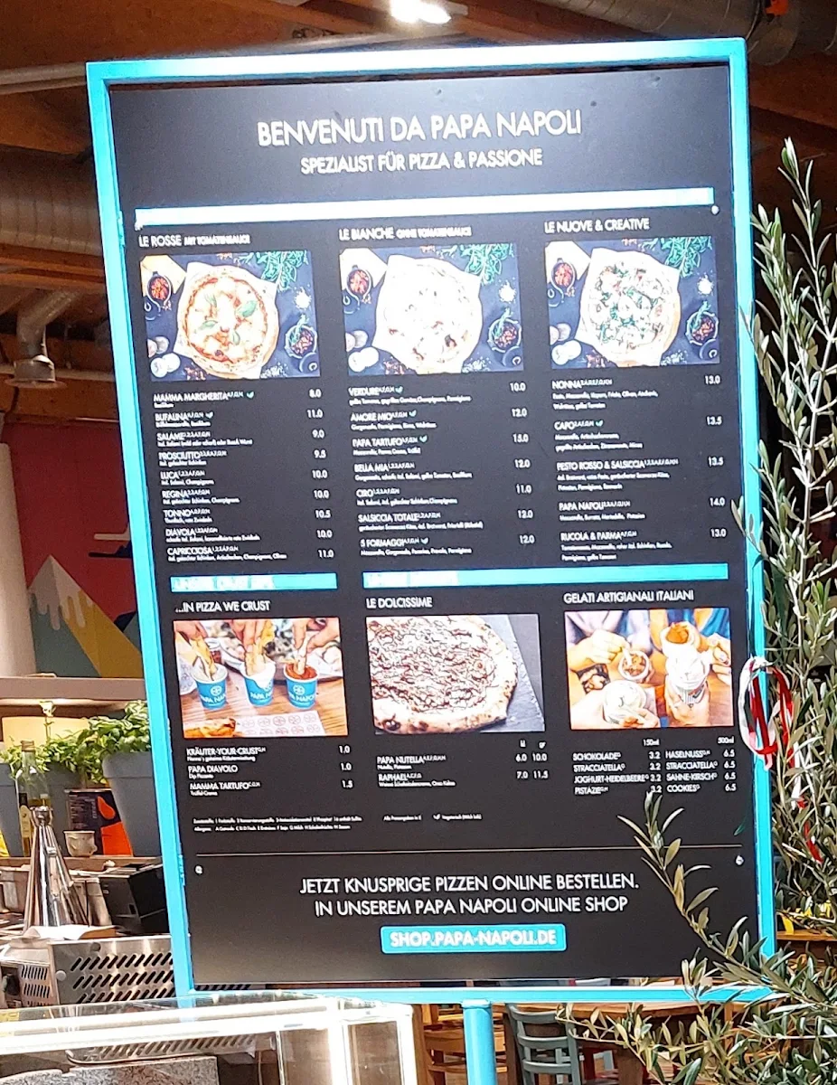 Speisekarte, Papa Napoli Lindau