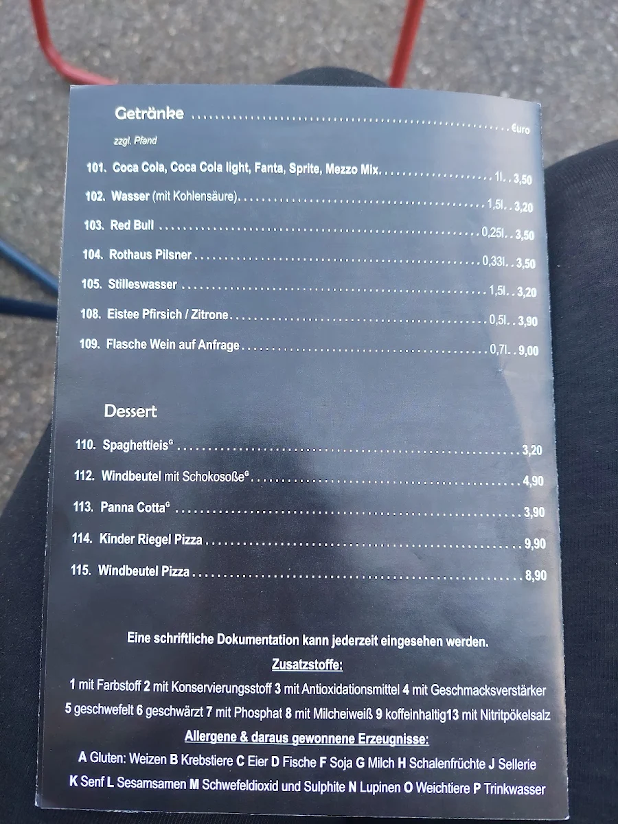 Speisekarte, La Pizzeria di Napoli Karlsruhe
