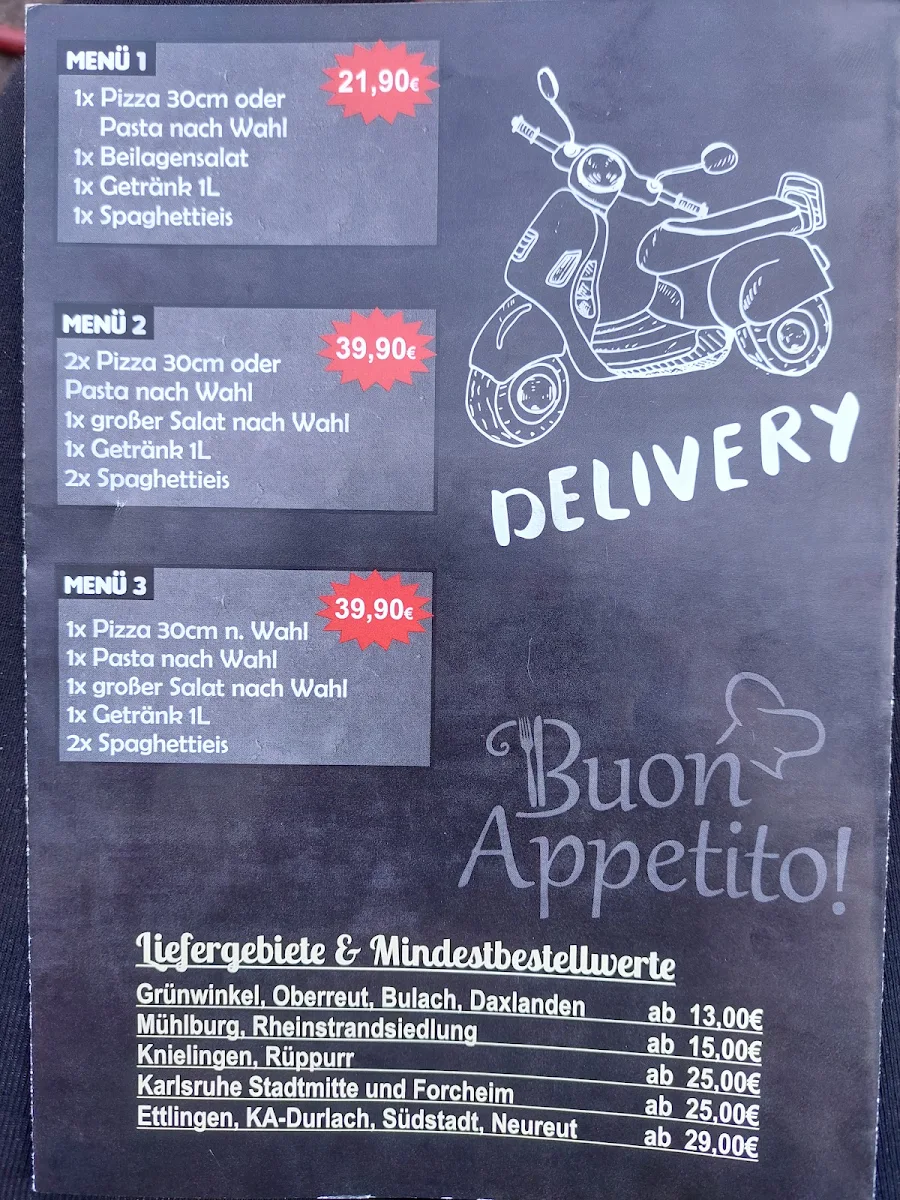 Speisekarte, La Pizzeria di Napoli Karlsruhe