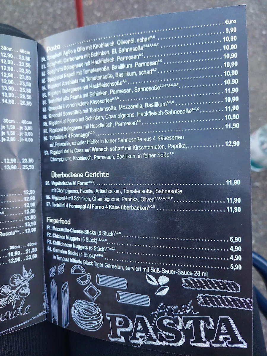 Speisekarte, La Pizzeria di Napoli Karlsruhe