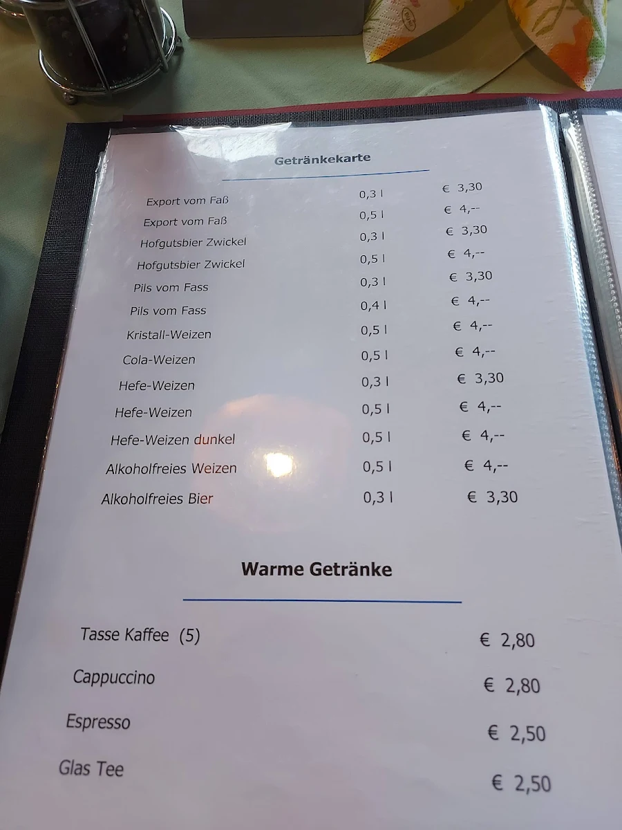 Speisekarte, Zum Letzten Heller