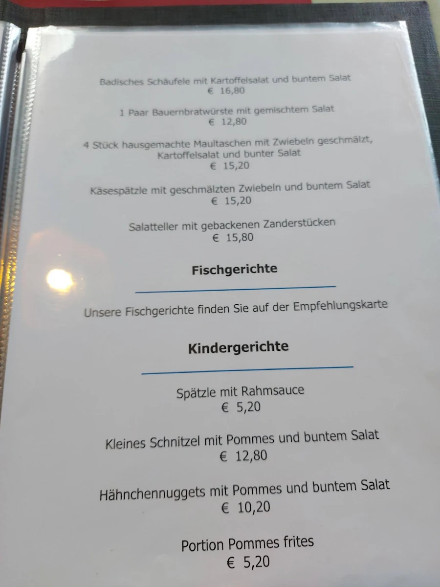 Speisekarte, Zum Letzten Heller