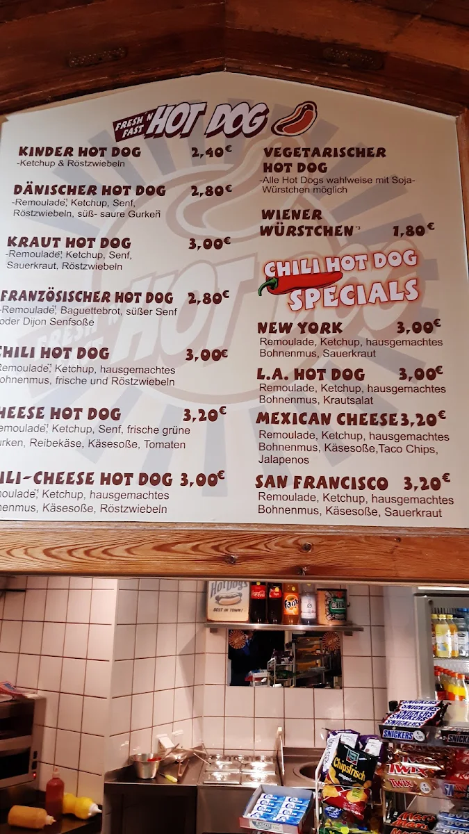 Speisekarte, Fresh'n Fast Hot Dog