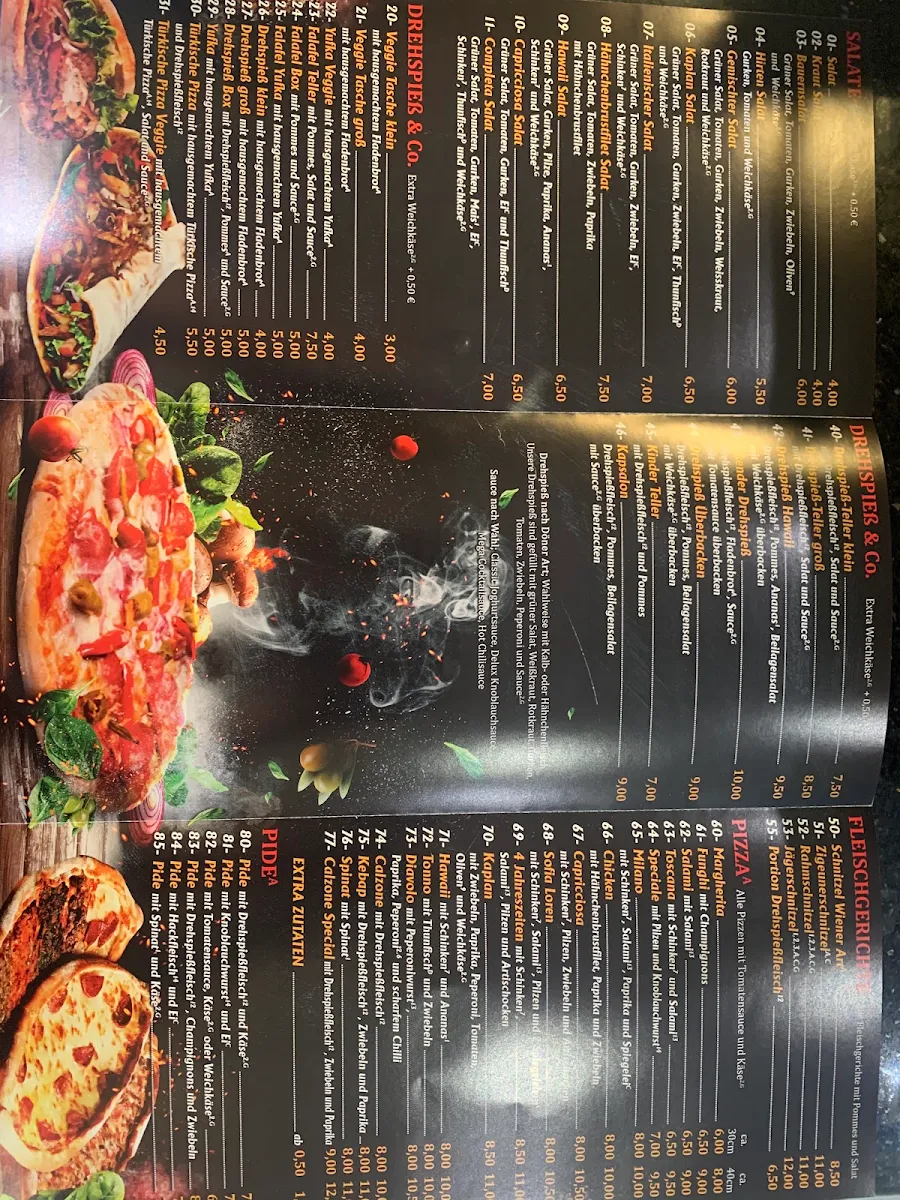 Speisekarte, Kaplan Kebap & Pizza Haus