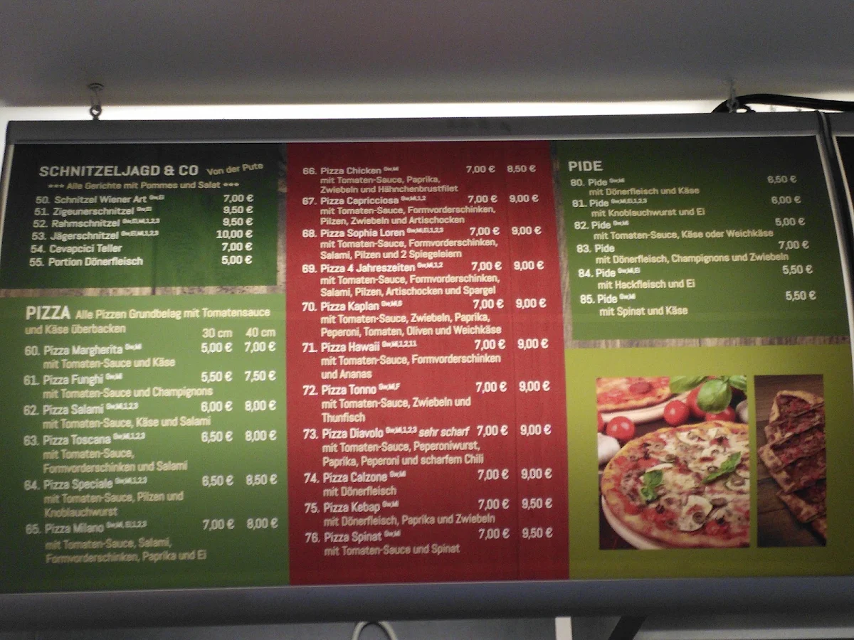 Speisekarte, Kaplan Kebap & Pizza Haus