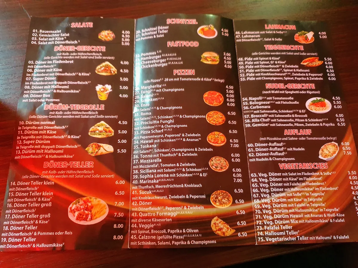 Speisekarte, Mauritius Grill Döner