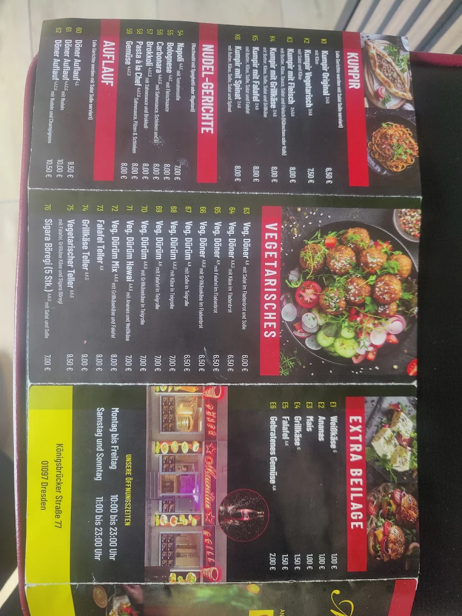 Speisekarte, Mauritius Grill Döner