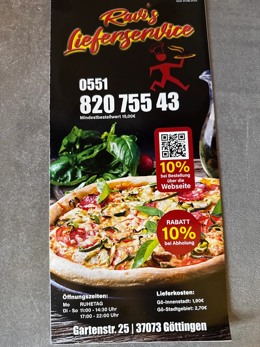 Speisekarte, Ravis lieferservice