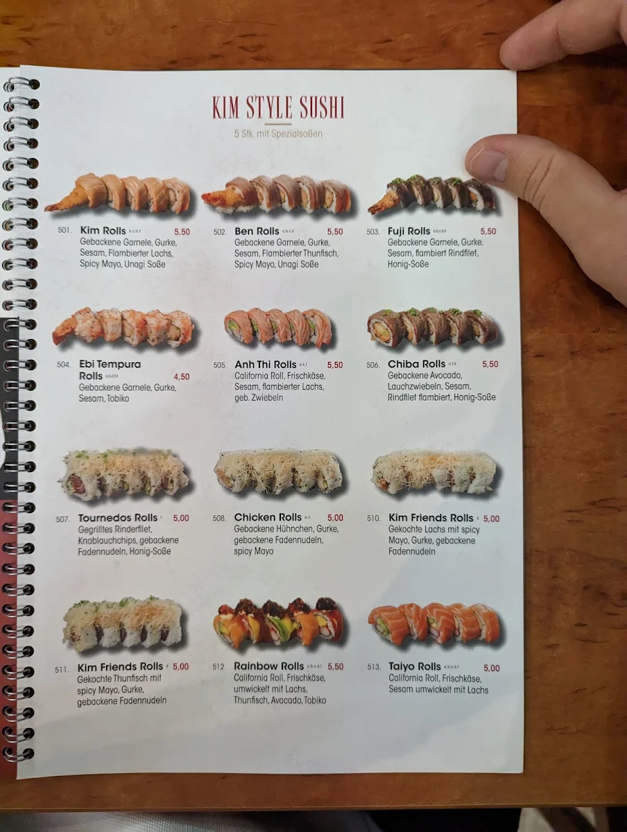 Speisekarte, Asia Gourmet Kim