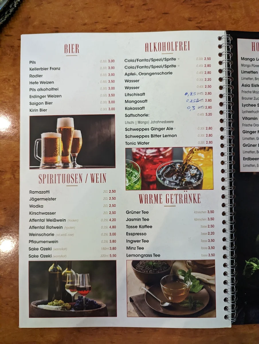 Speisekarte, Asia Gourmet Kim