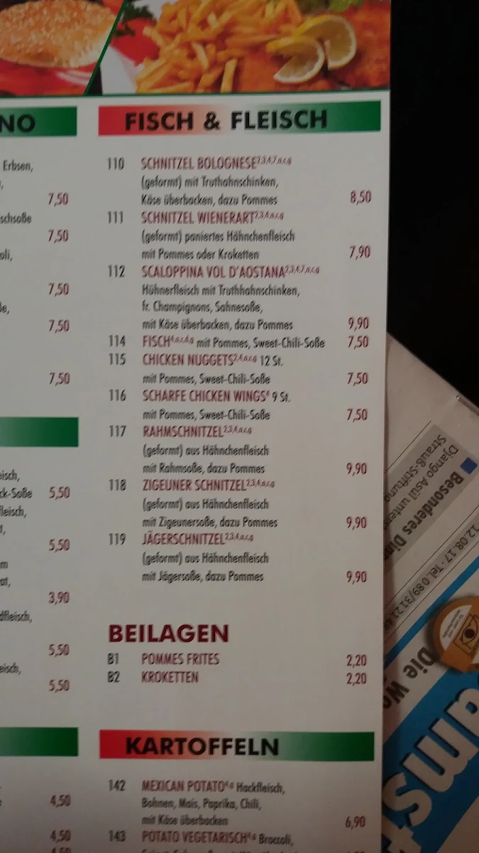 Speisekarte, Staro Pizza & Pasta