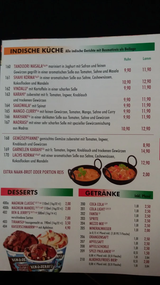 Speisekarte, Staro Pizza & Pasta