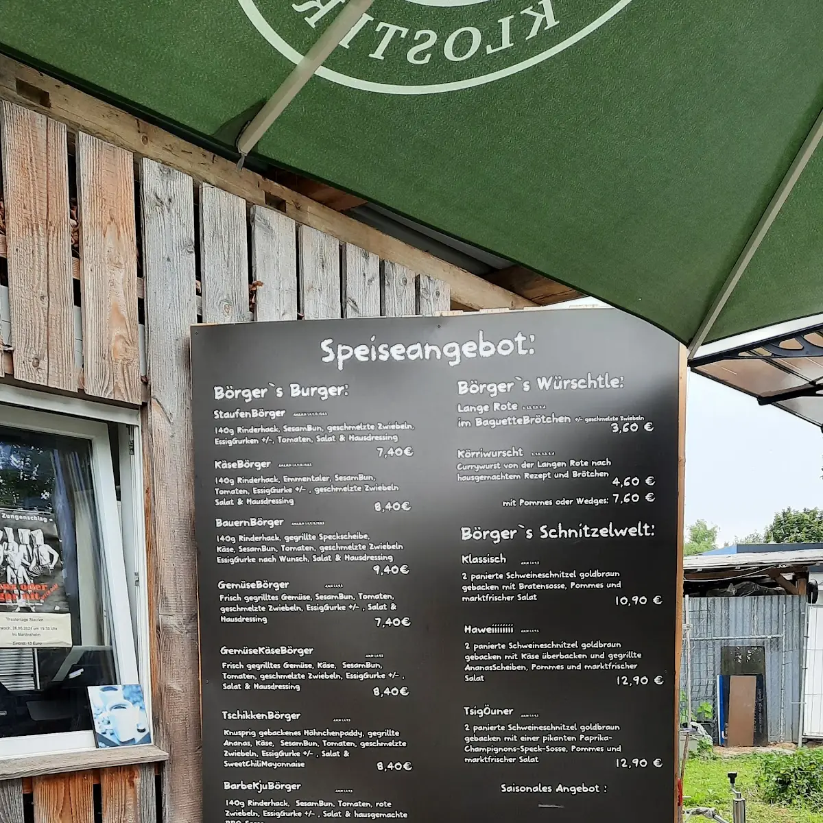 Speisekarte, Börger von Staufen