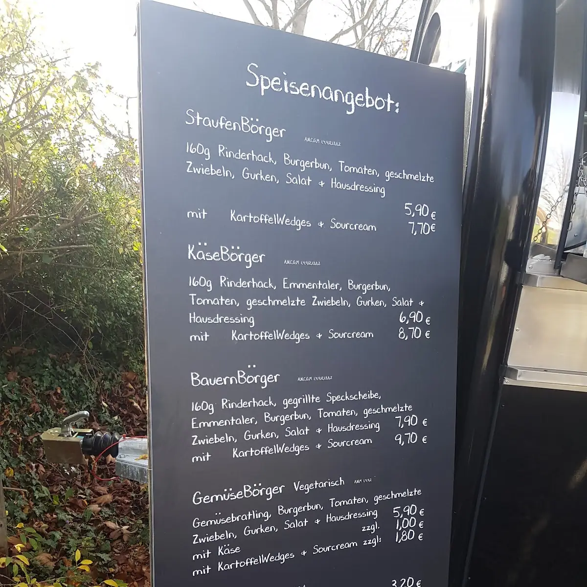 Speisekarte, Börger von Staufen
