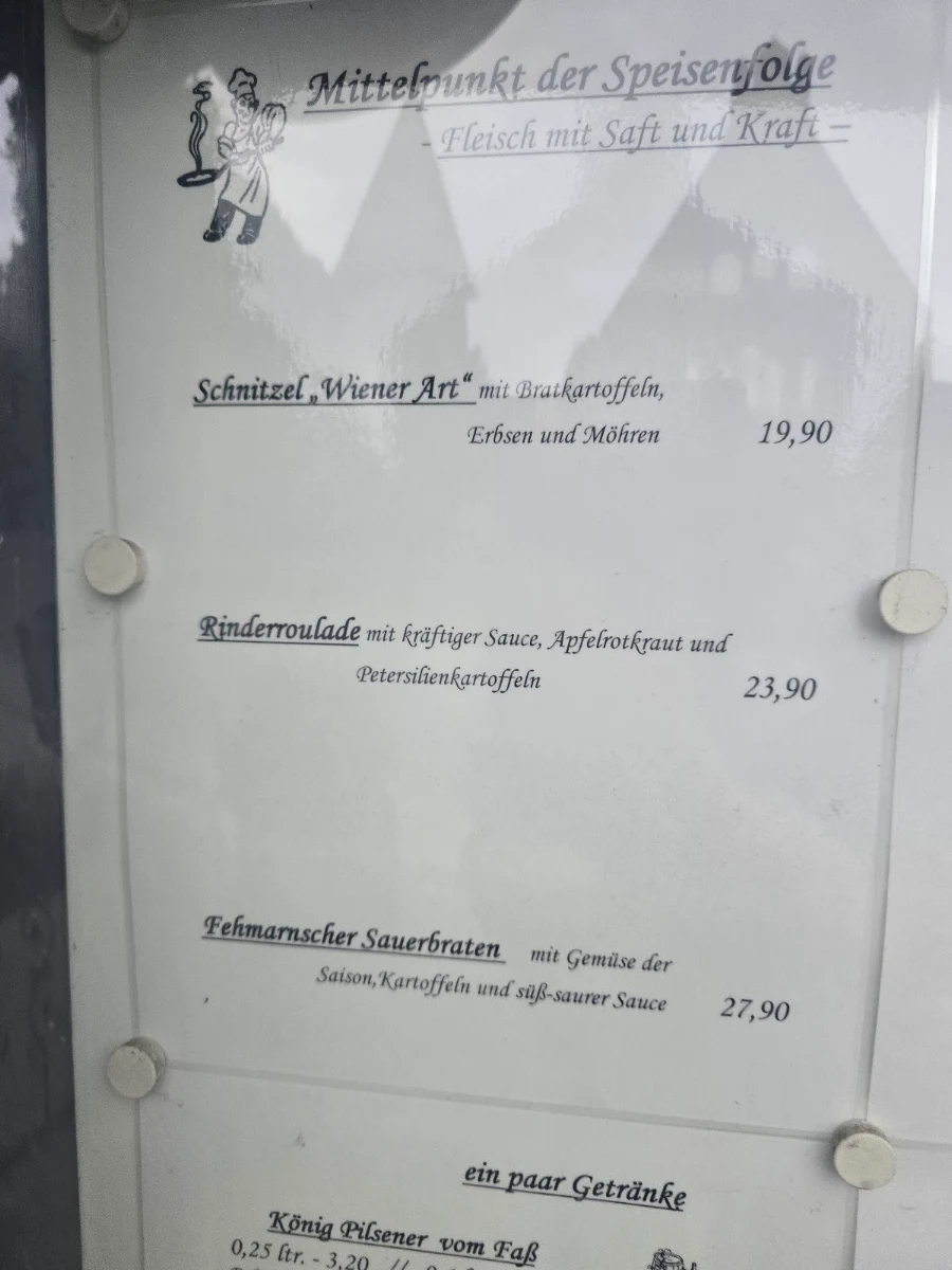 Speisekarte, Landgasthof Restaurant Petersen