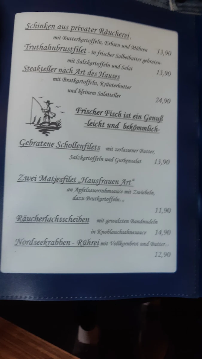 Speisekarte, Landgasthof Restaurant Petersen