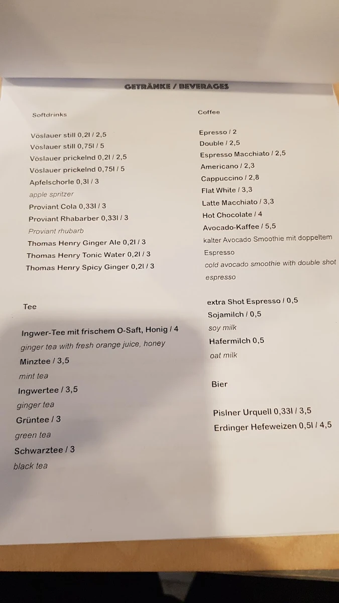 Speisekarte, Avocado Club