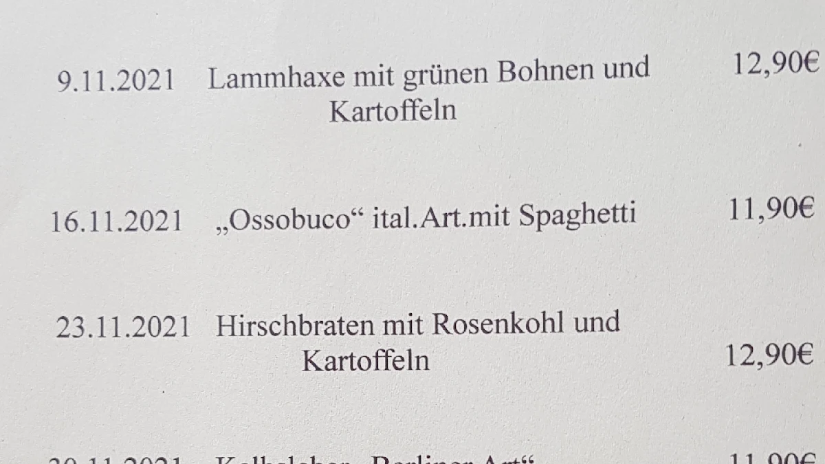 Speisekarte photo 2