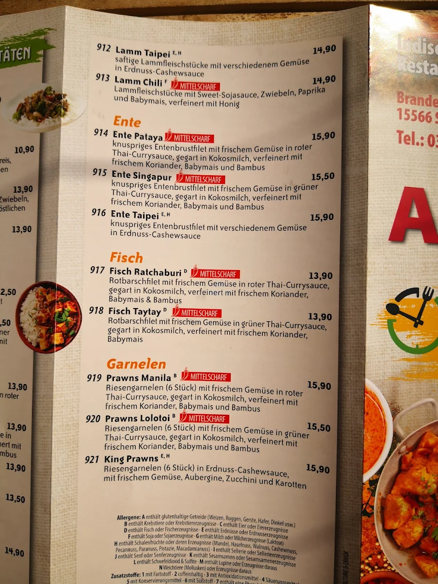 Speisekarte, Aao Ji Restaurant - Schöneiche bei Berlin