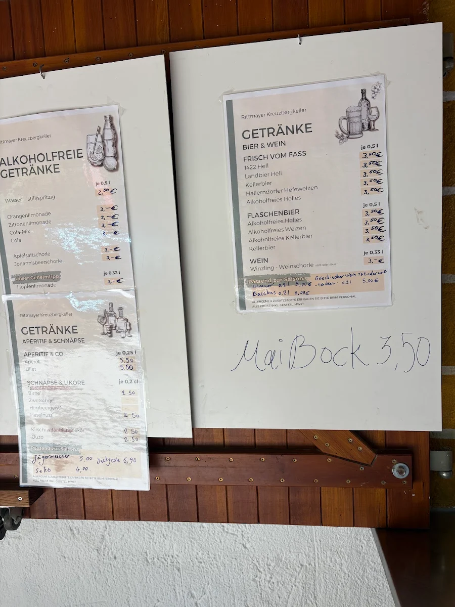 Speisekarte, Rittmayer-Keller