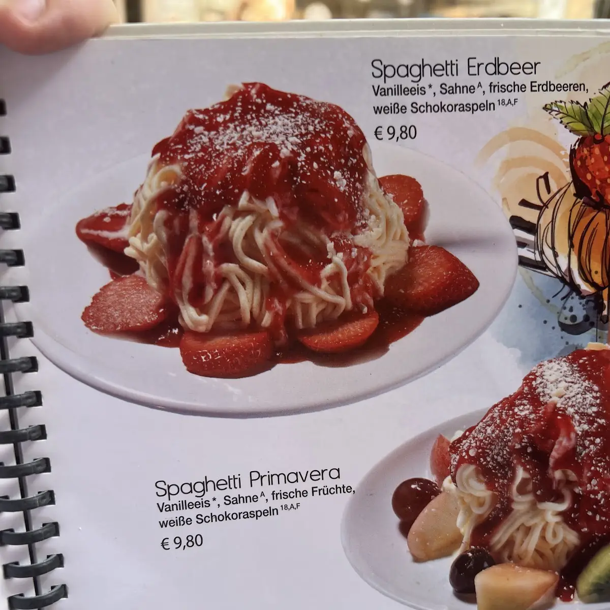 Speisekarte, Eiscafé San Marco