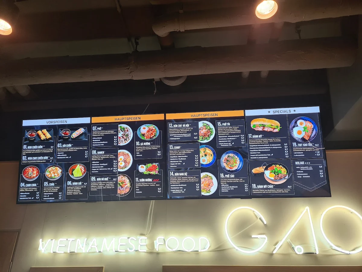 Speisekarte, GAO Vietnamese Food