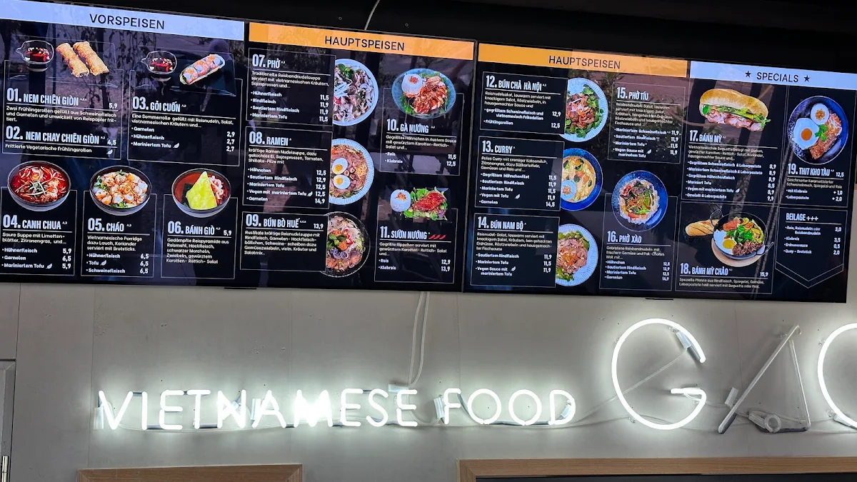 Speisekarte, GAO Vietnamese Food