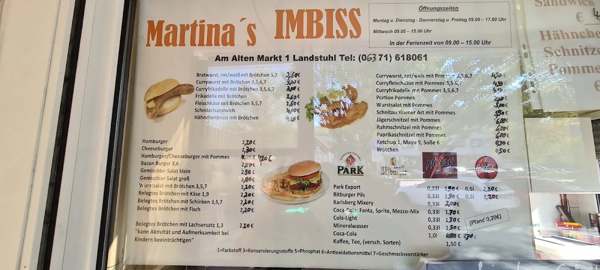 Speisekarte, Martinas Imbiss