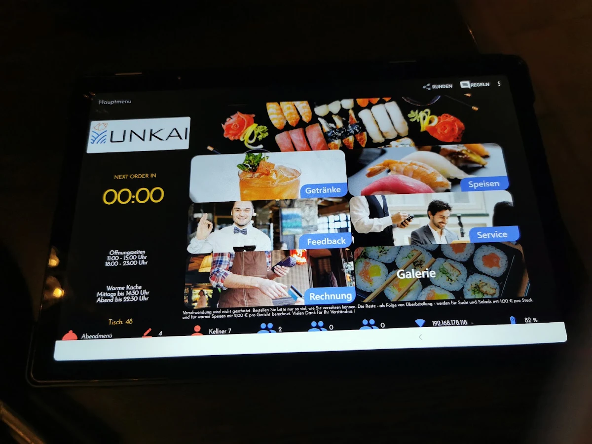Speisekarte, Unkai - Asian Restaurant & Bar