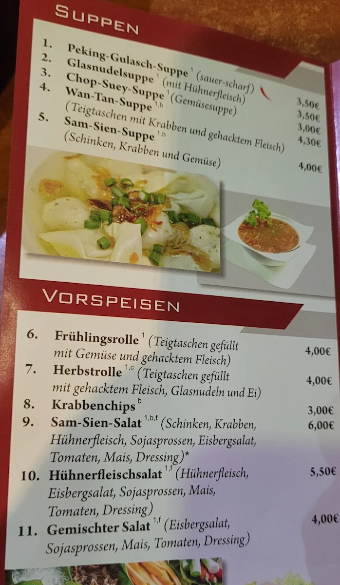 Speisekarte, Panda