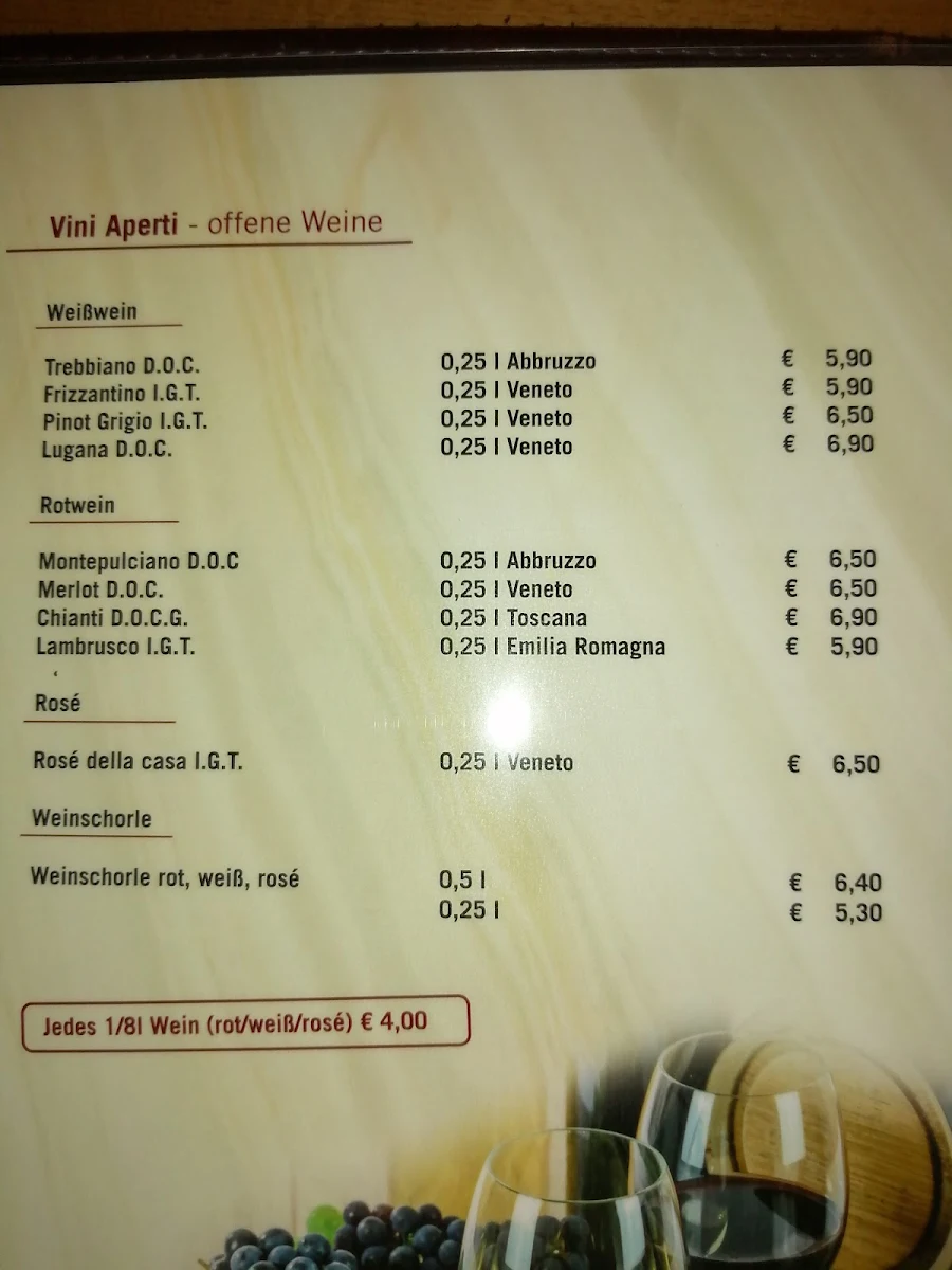 Speisekarte, Al Ruscello GmbH