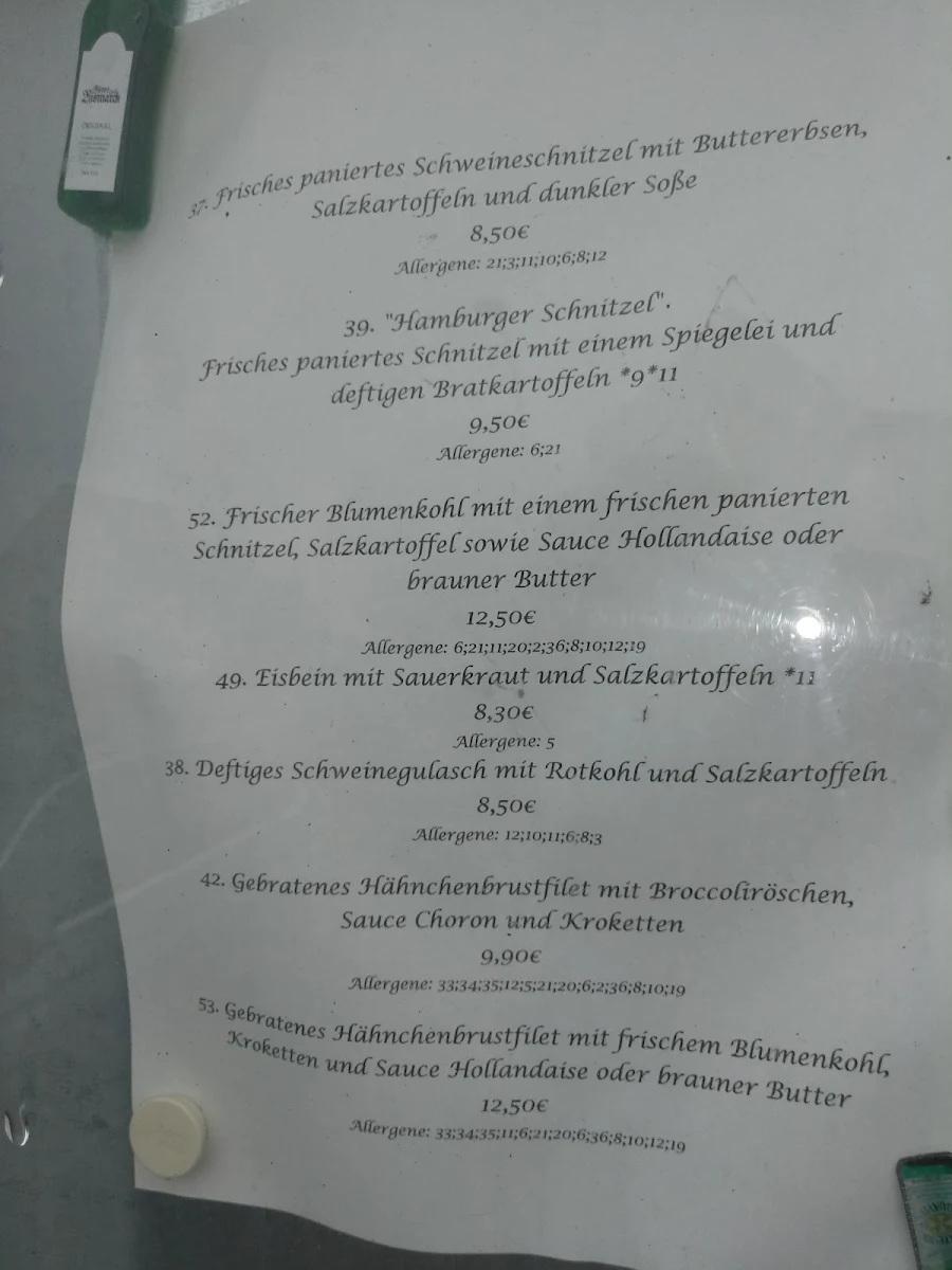 Speisekarte, Fernfahrers Ruh