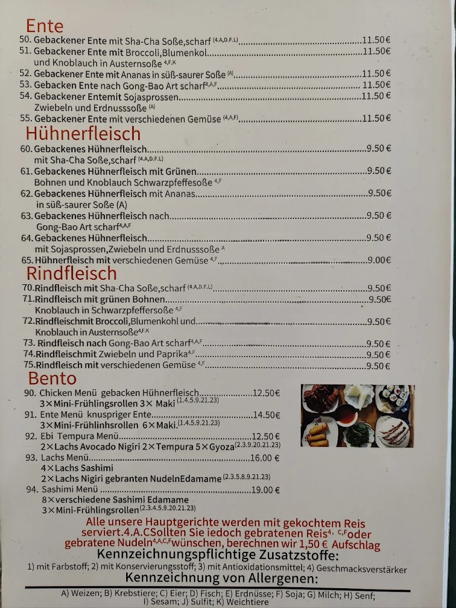 Speisekarte, Little Rice Sushi Asia Imbiss