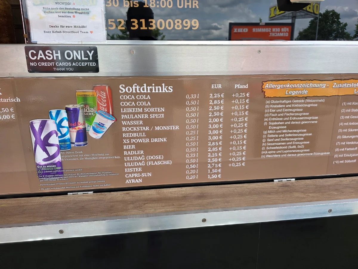 Speisekarte, Kebab Streetfood by Gürkan