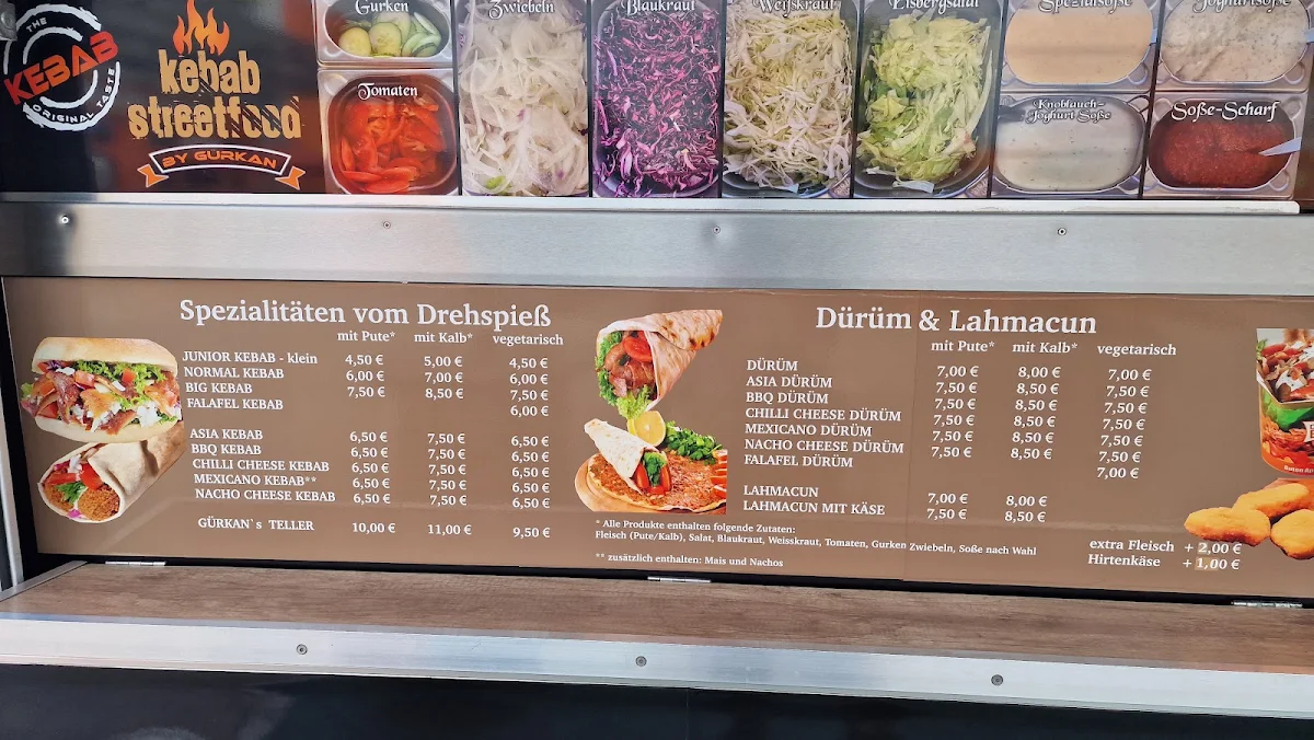 Speisekarte, Kebab Streetfood by Gürkan