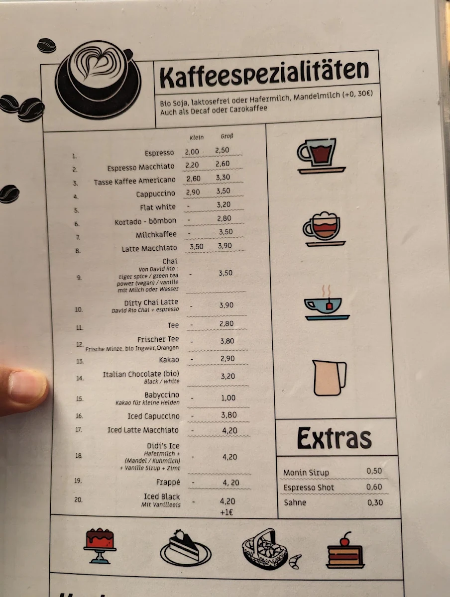 Speisekarte, Frau Honig