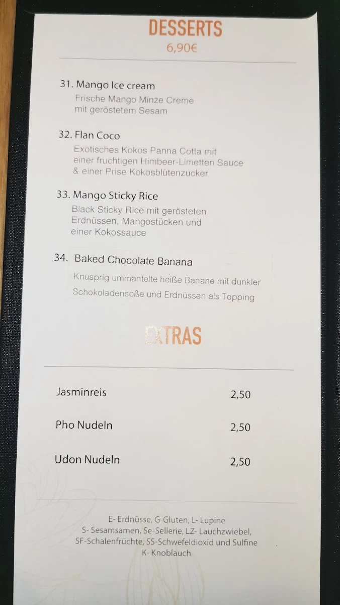 Speisekarte, Chay Vegan Kitchen