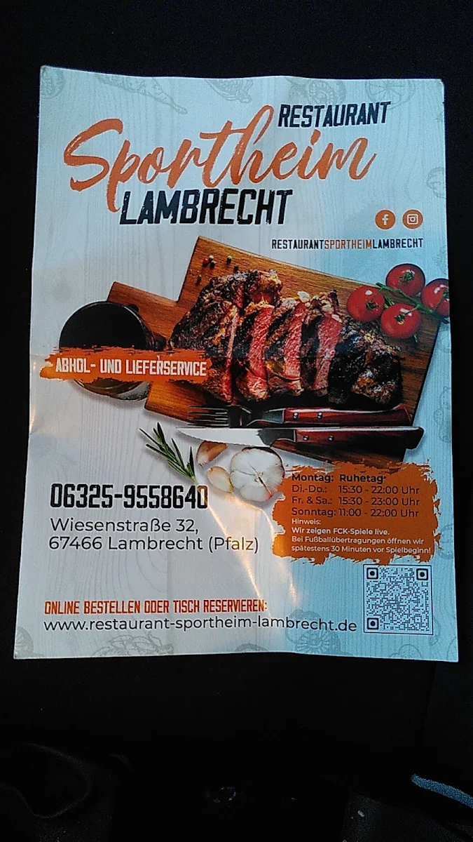 Speisekarte, Sportheim el chinco
