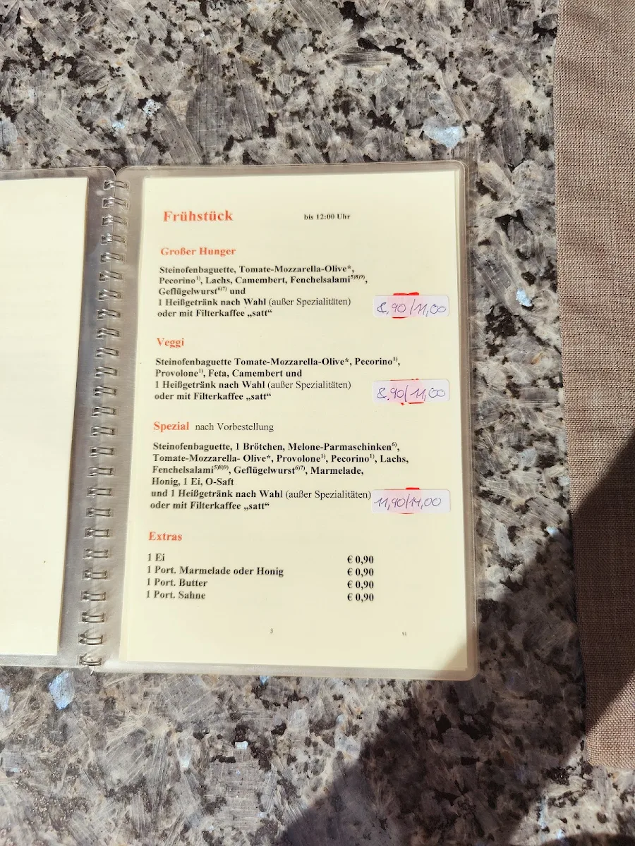 Speisekarte, Café Klatsch