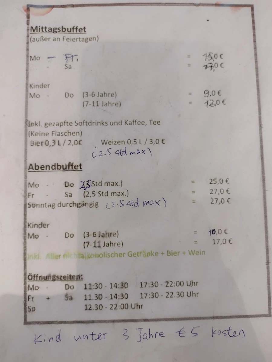 Speisekarte, Gourmet Tempel Osnabrück