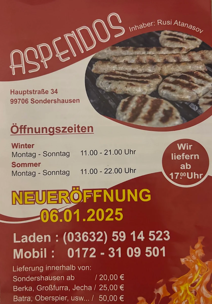 Speisekarte, Aspendos Pizza
