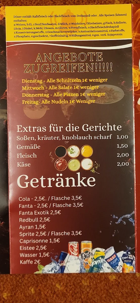 Speisekarte, Aspendos Pizza