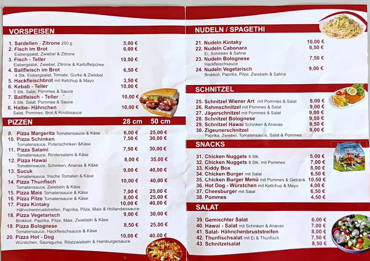 Speisekarte, Aspendos Pizza