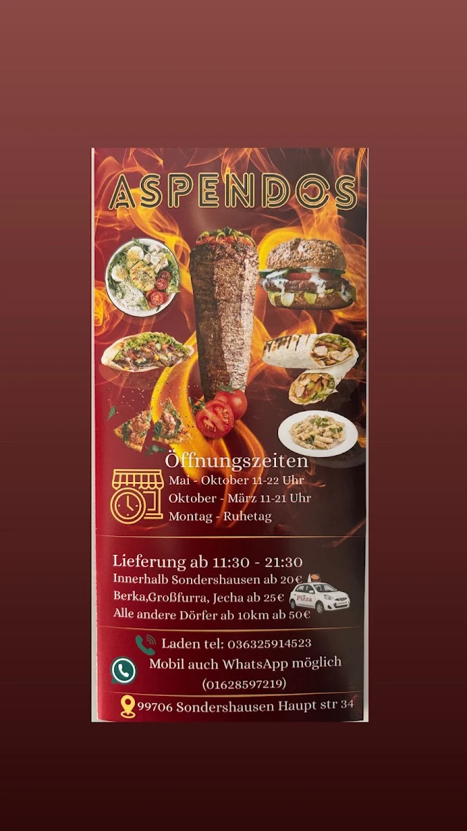 Speisekarte, Aspendos Pizza