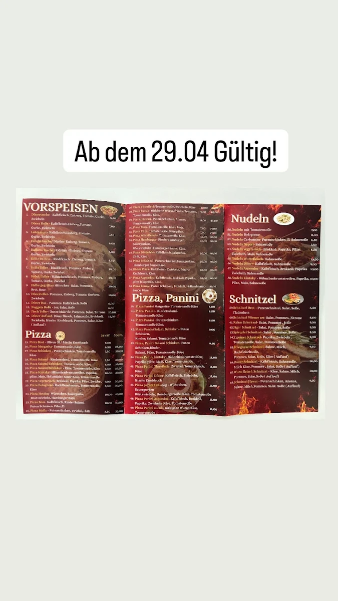 Speisekarte, Aspendos Pizza
