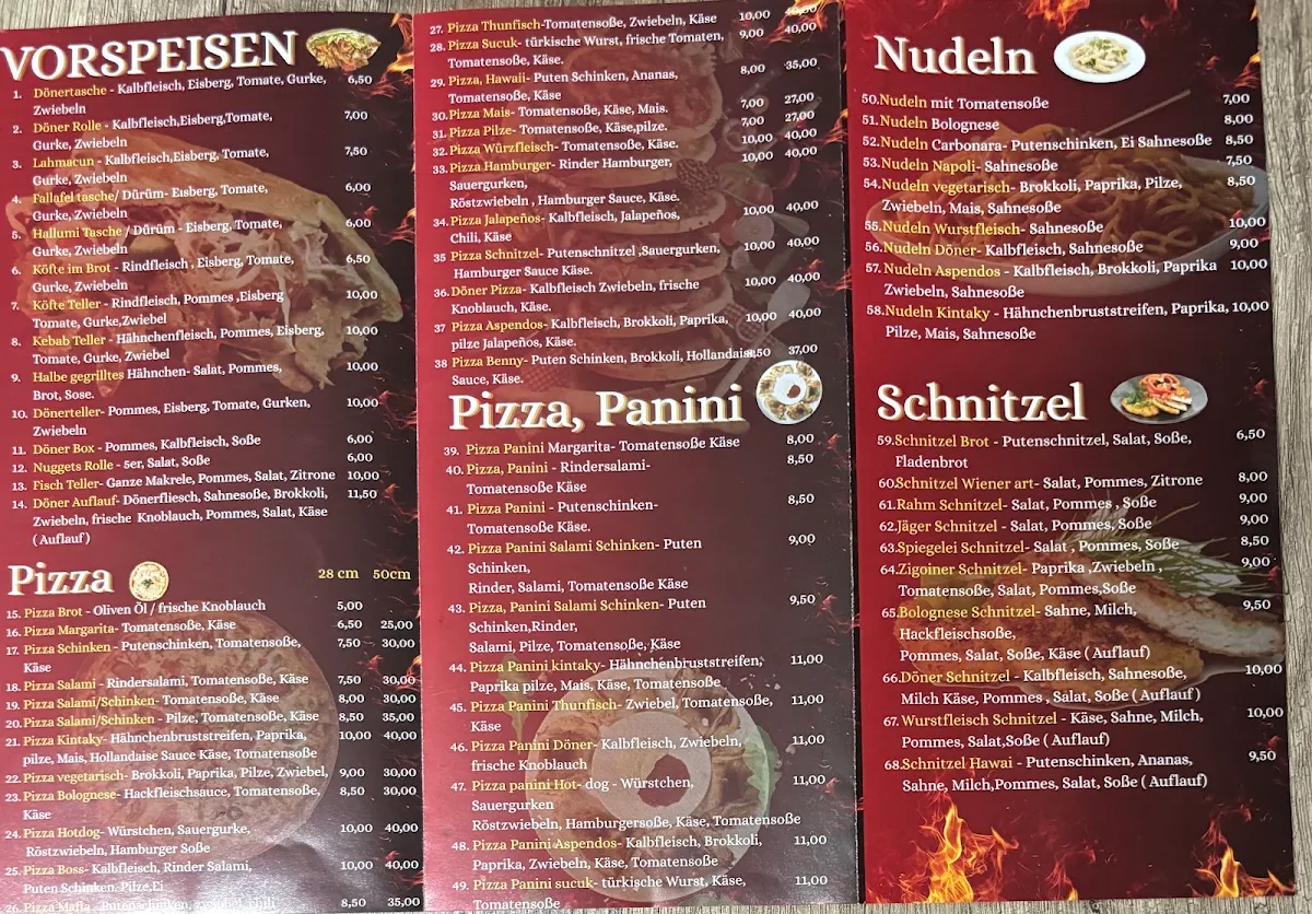 Speisekarte, Aspendos Pizza