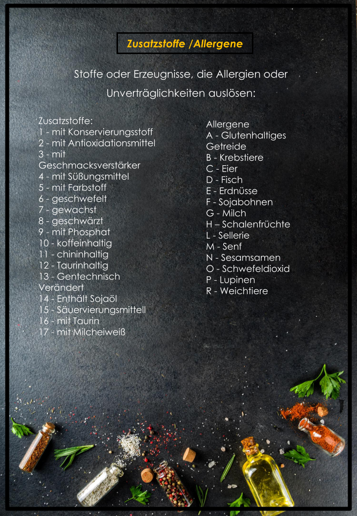 Speisekarte, IZ Uigurisches Restaurant