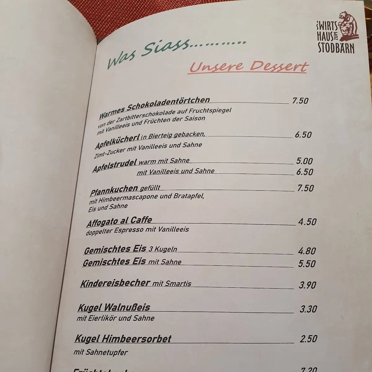 Speisekarte photo 1