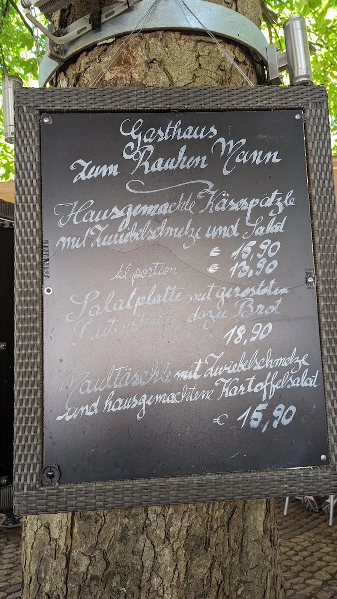 Speisekarte, Gasthaus zum Rauhen Mann