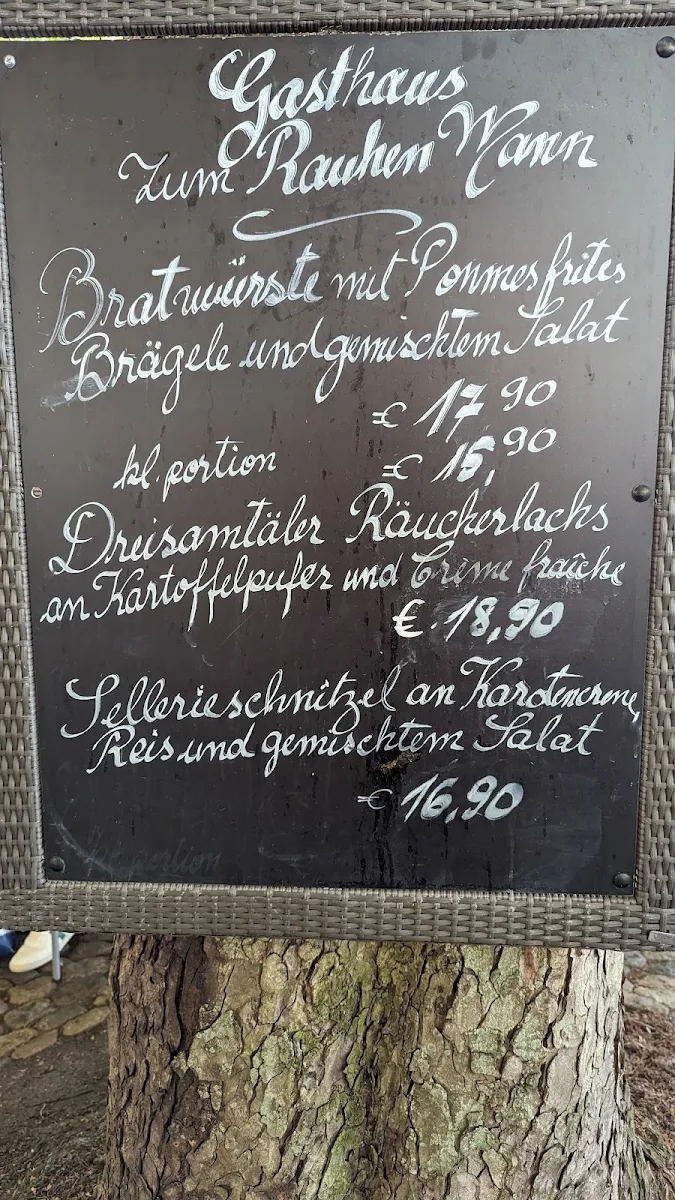 Speisekarte, Gasthaus zum Rauhen Mann